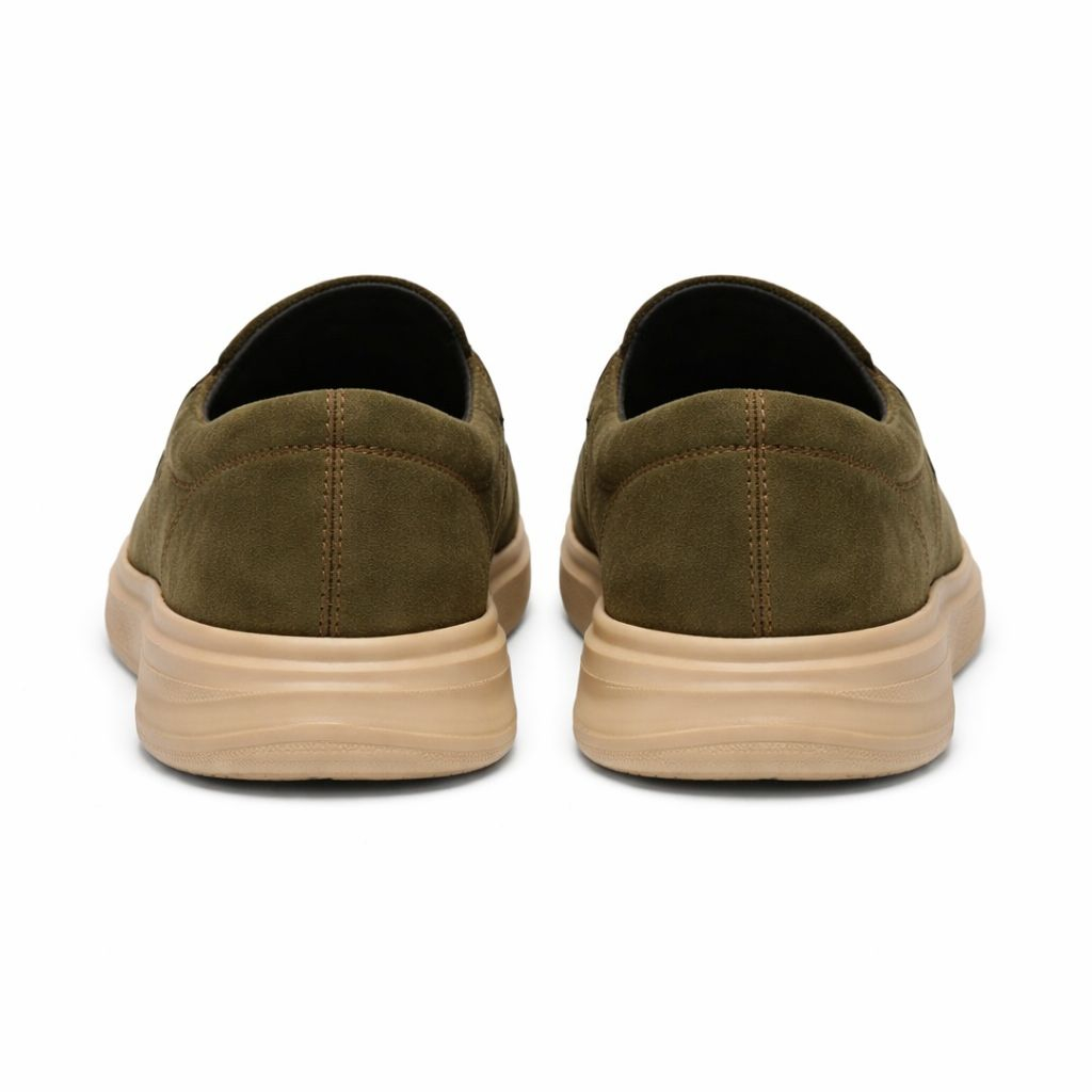 Olive Green Suede SlipOn Casual Shoes